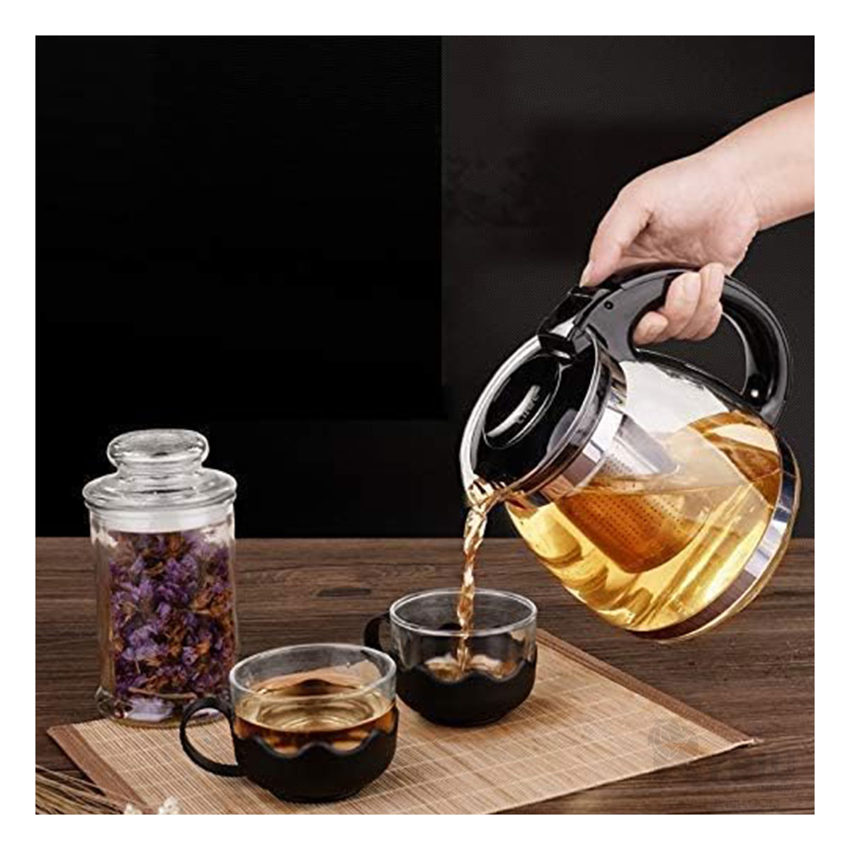 INFUSOR RYBIU CO30489 NEGRO 1500 ML UTIL VIDRIO + BANDERITAS ADHESIVAS - 3