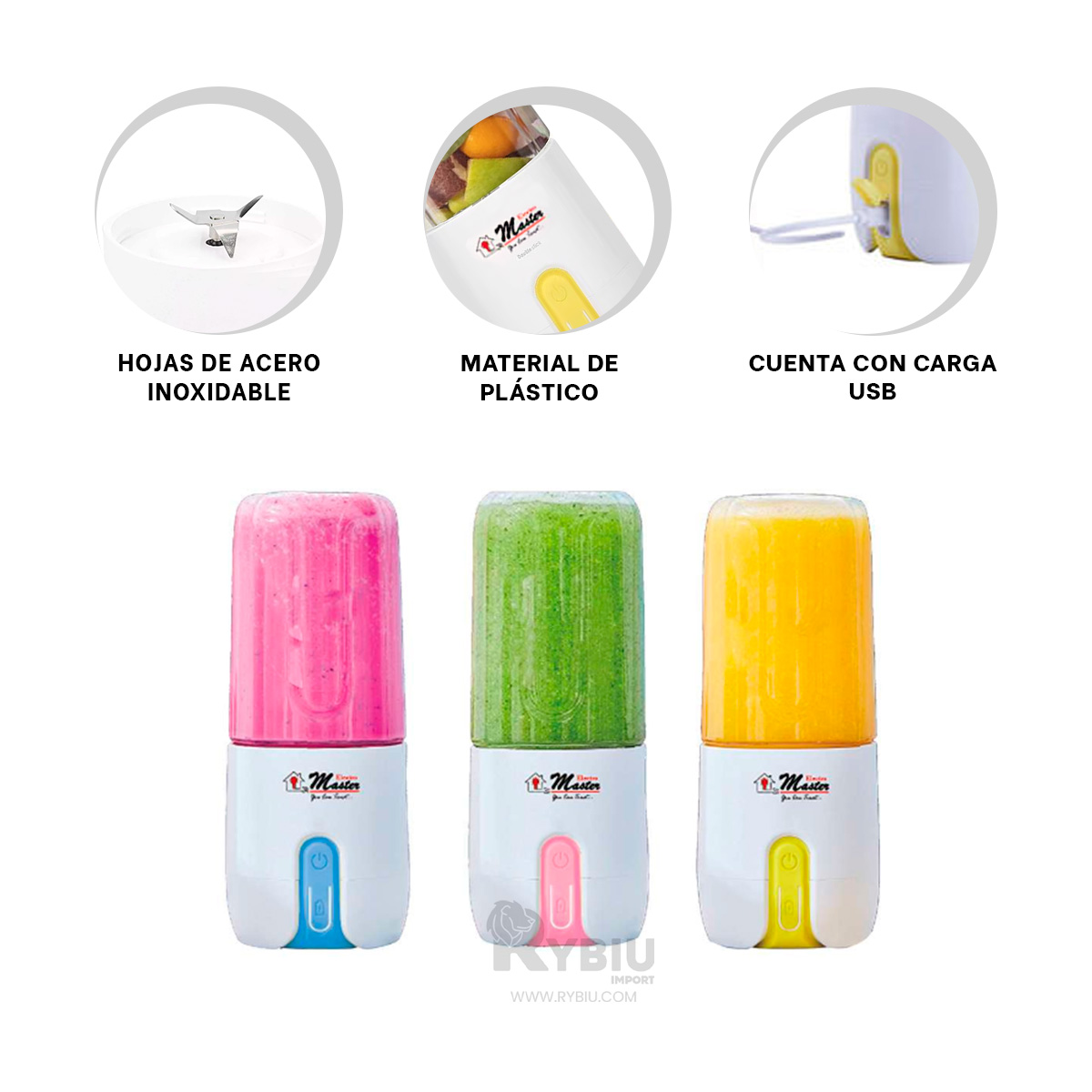 LICUADORA RYBIU CO29783 VERSATIL COLOR BLANCO + PAPEL REGALO - 2