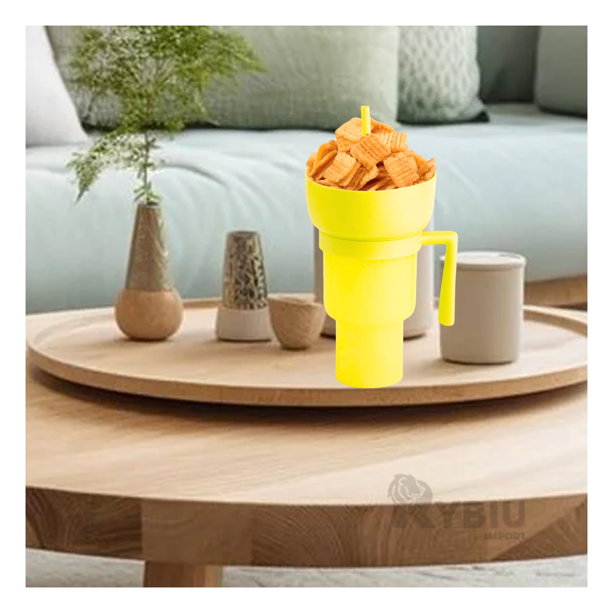 TAZA EXOTICA RYBIU CO29759 AMARILLO +REGALO LIGAS PARA PEINAR - 2
