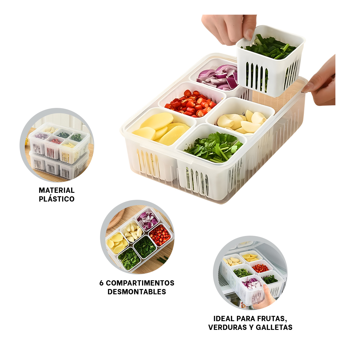 CONTENEDOR RYBIU CO32438 BLANCO COLADOR TRANSPORTABLE EFICIENTE + GIFT STICKERS - 3