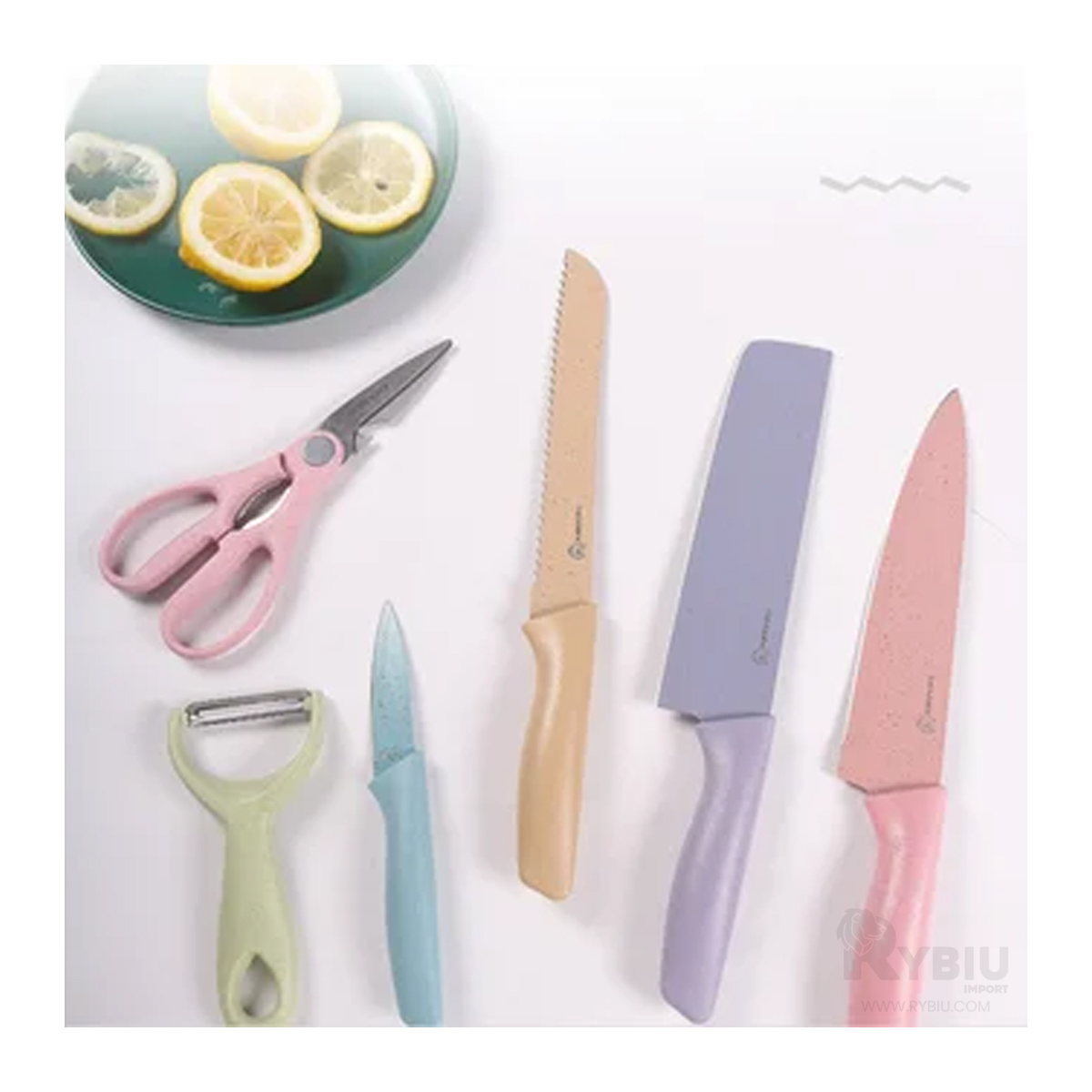 KIT RYBIU INNOVADOR Y UTIL COCINA MULTICOLOR + GIFT STICKERS CO30464 MÁRMOL 6 PIEZAS - 4