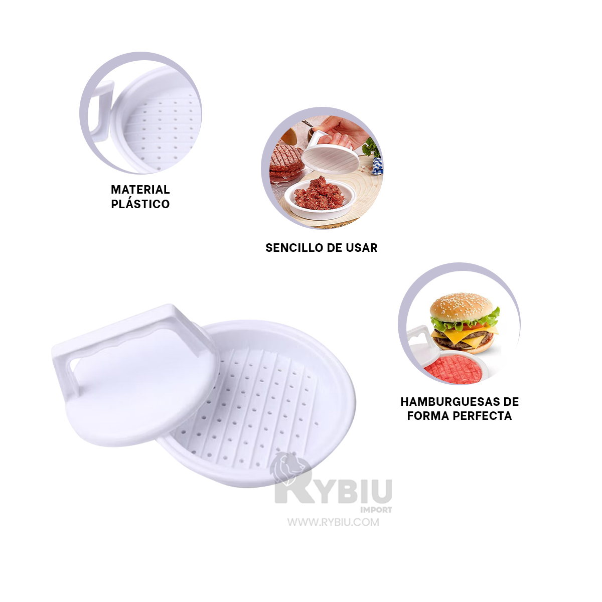 MOLDE RYBIU CO30434 BLANCO MODELO IDEAL CARNE + REGALO LIGAS PEINAR - 3