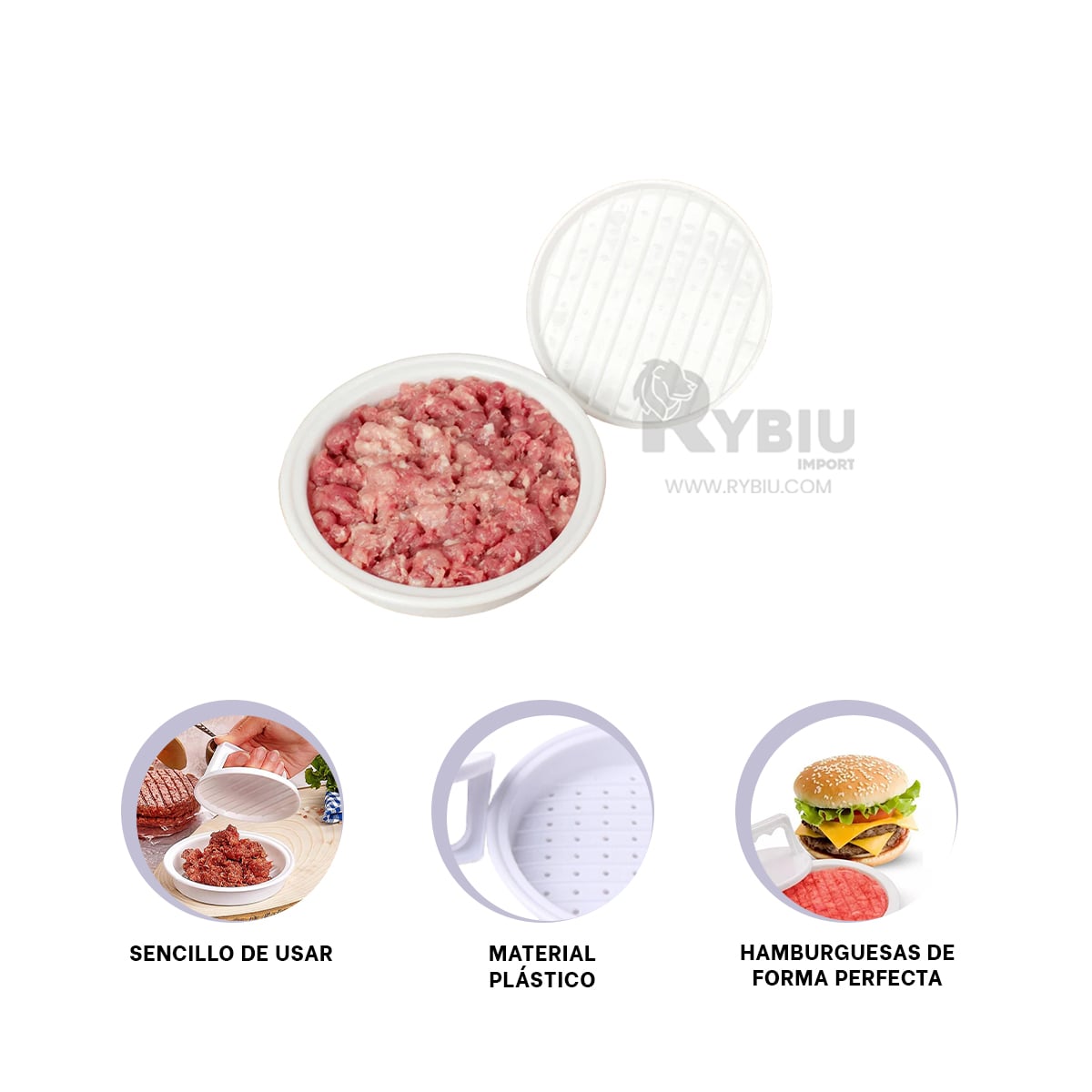 SET MOLDE RYBIU CO30434 BLANCO PRACTICO COCINA 13.1CM + PAPEL REGALO - 2