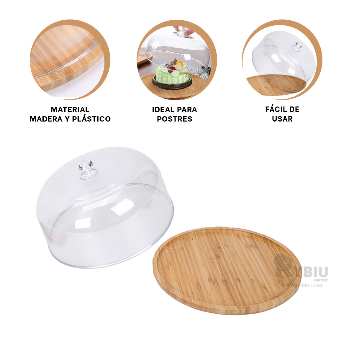 BASE RYBIU CO32299 TRANSPARENTE MANJARES DULCES 25CM + GIFT STICKERS - 1