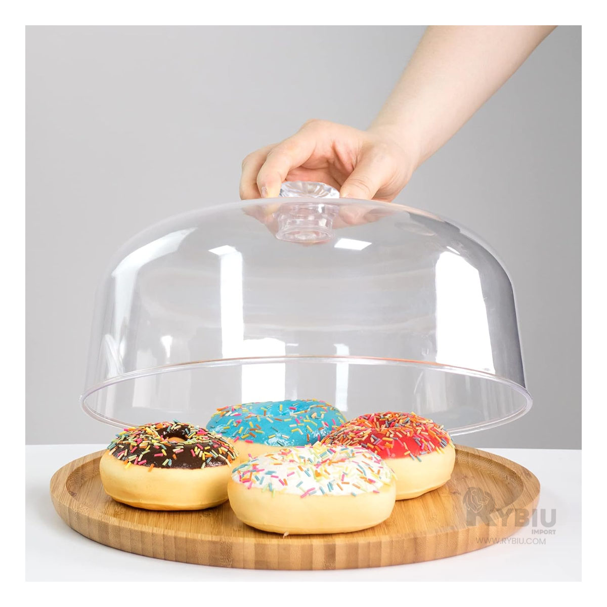 BANDEJA RYBIU CO32298 TRANSPARENTE MODERNA 28CM + BANDERITAS ADHESIVAS - 2
