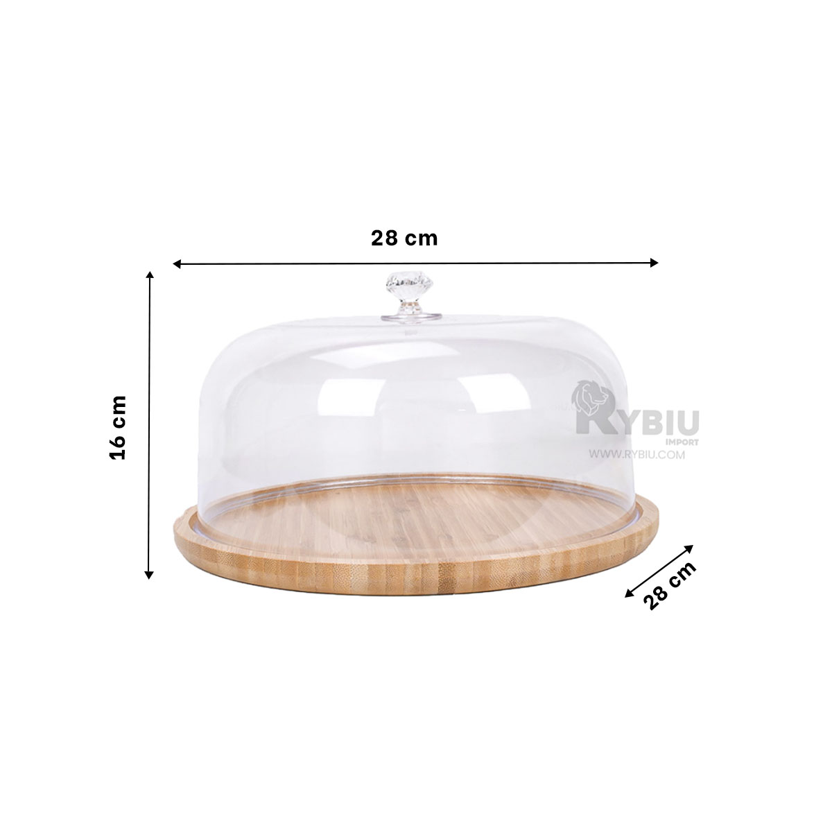 BANDEJA RYBIU CO32298 TRANSPARENTE MODERNA 28CM + BANDERITAS ADHESIVAS - 5