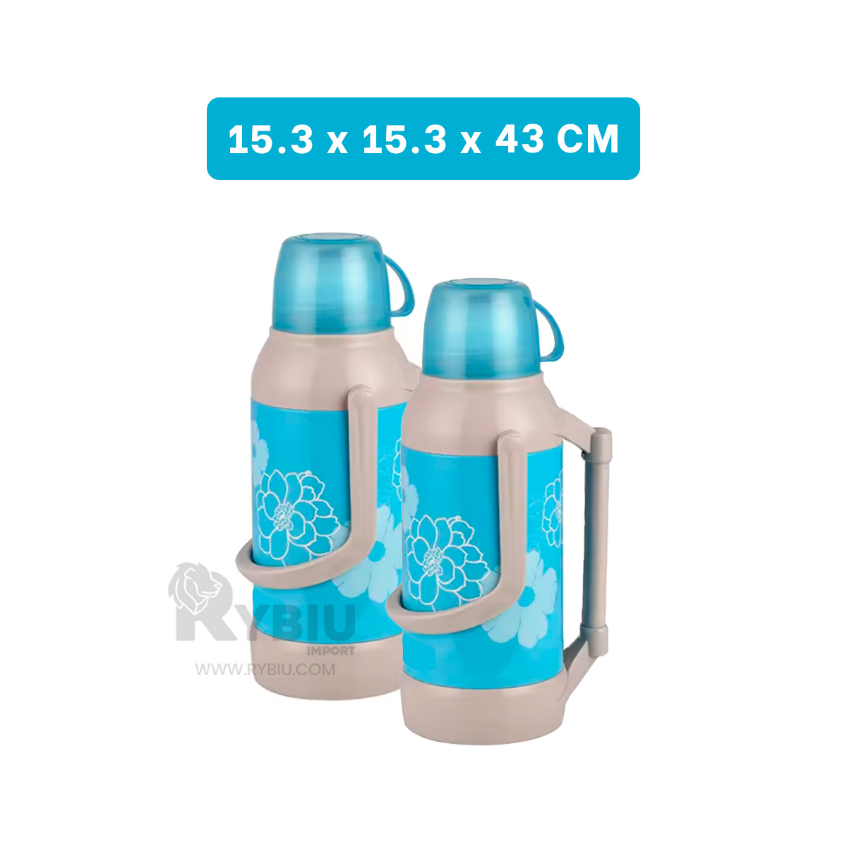 TERMO RYBIU CO32278 ACERO USO HOGAR 3200ML CELESTE + PAPEL REGALO - 5
