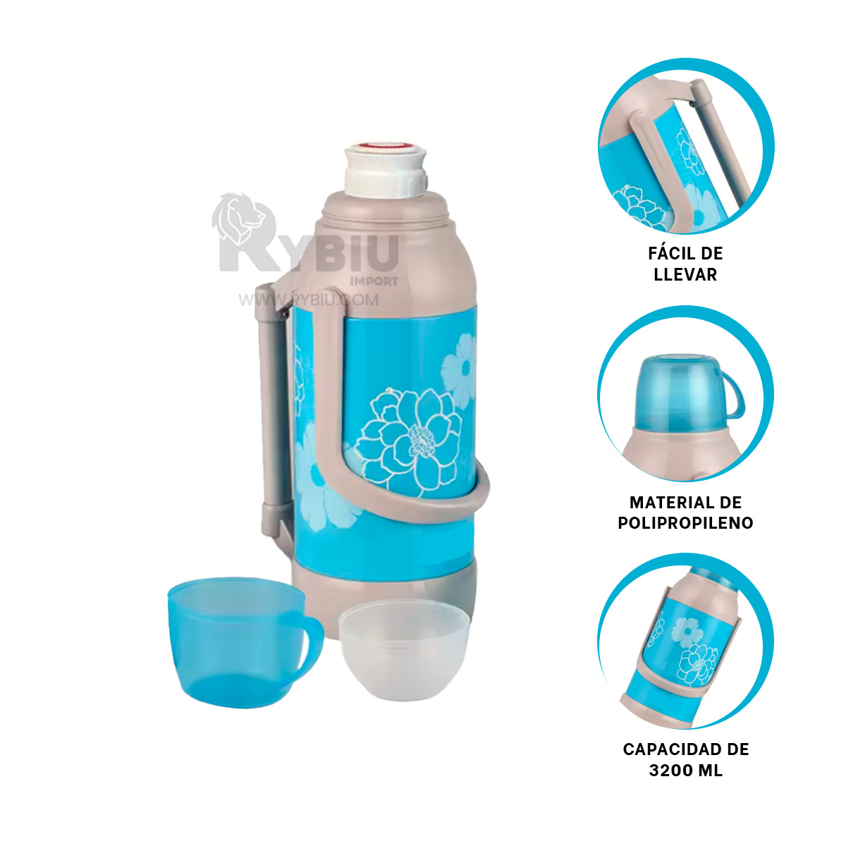 TERMA ALMACENERA EN 3200ML CELESTE Y+BANDERITAS ADHESIVAS - 1