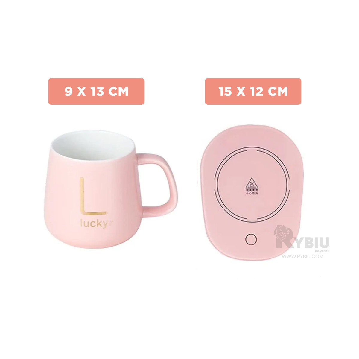 PACK RYBIU CO30461 ESTILIZADO TAZA EN ROSADO+ REGALO STICKERS - 5