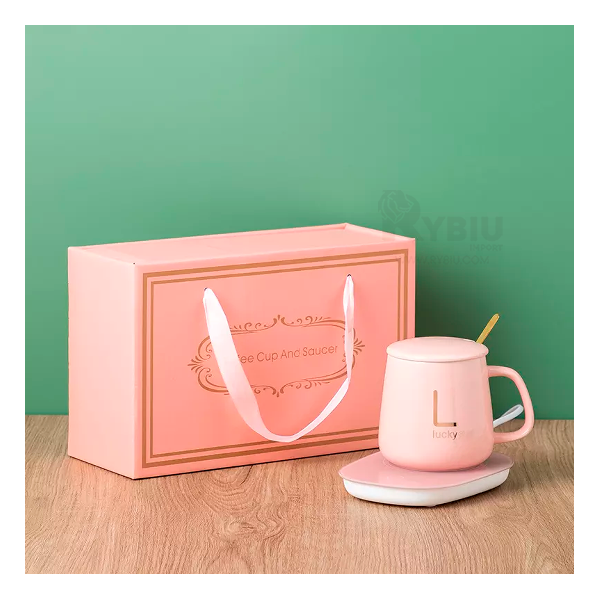 PACK RYBIU CO30461 MINI ESTUFA CON TAZA EN ROSADO+ ENVOLTORIO DE REGALO - 4