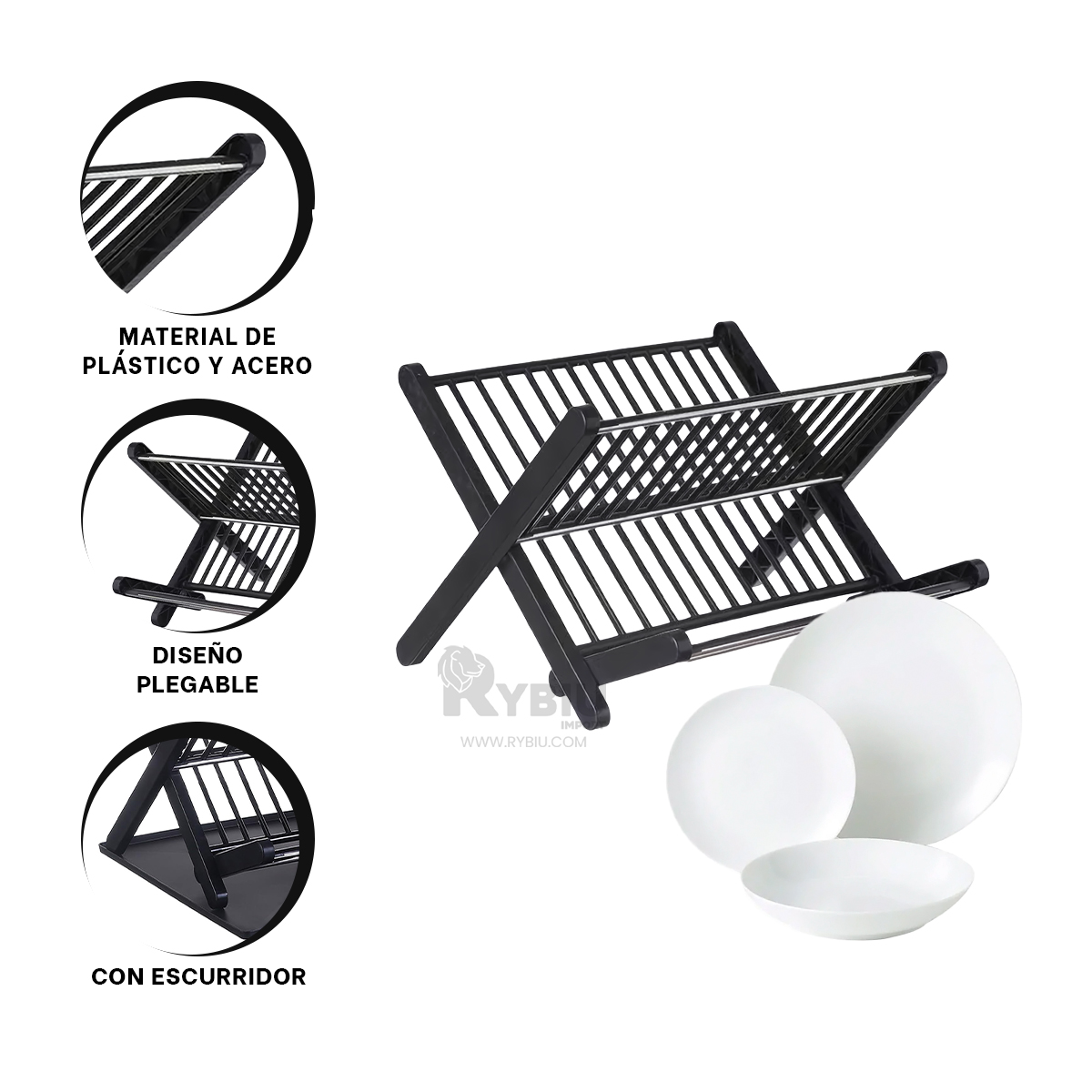 ORGANIZADOR RYBIU CO32529 NEGRO VERSATIL FUENTES + GIFT STICKERS - 2