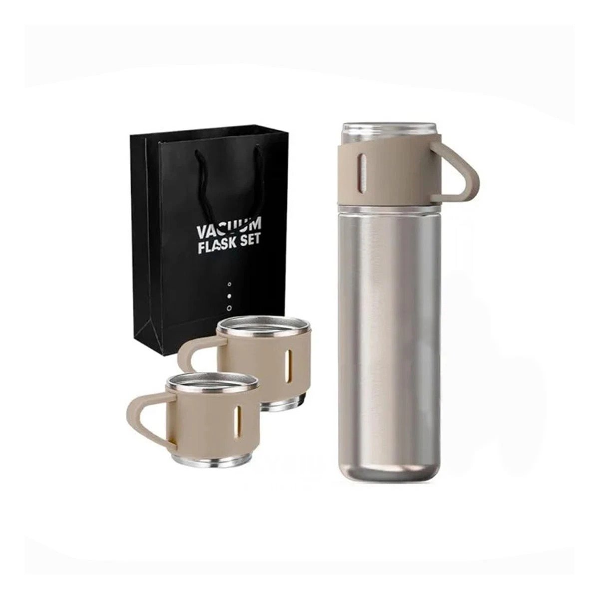 RECIPIENTE TERMICO PERSONAL CON DOS TAZAS PARA CAFE Y TE AZUL Y+LIGAS REGALO - 3