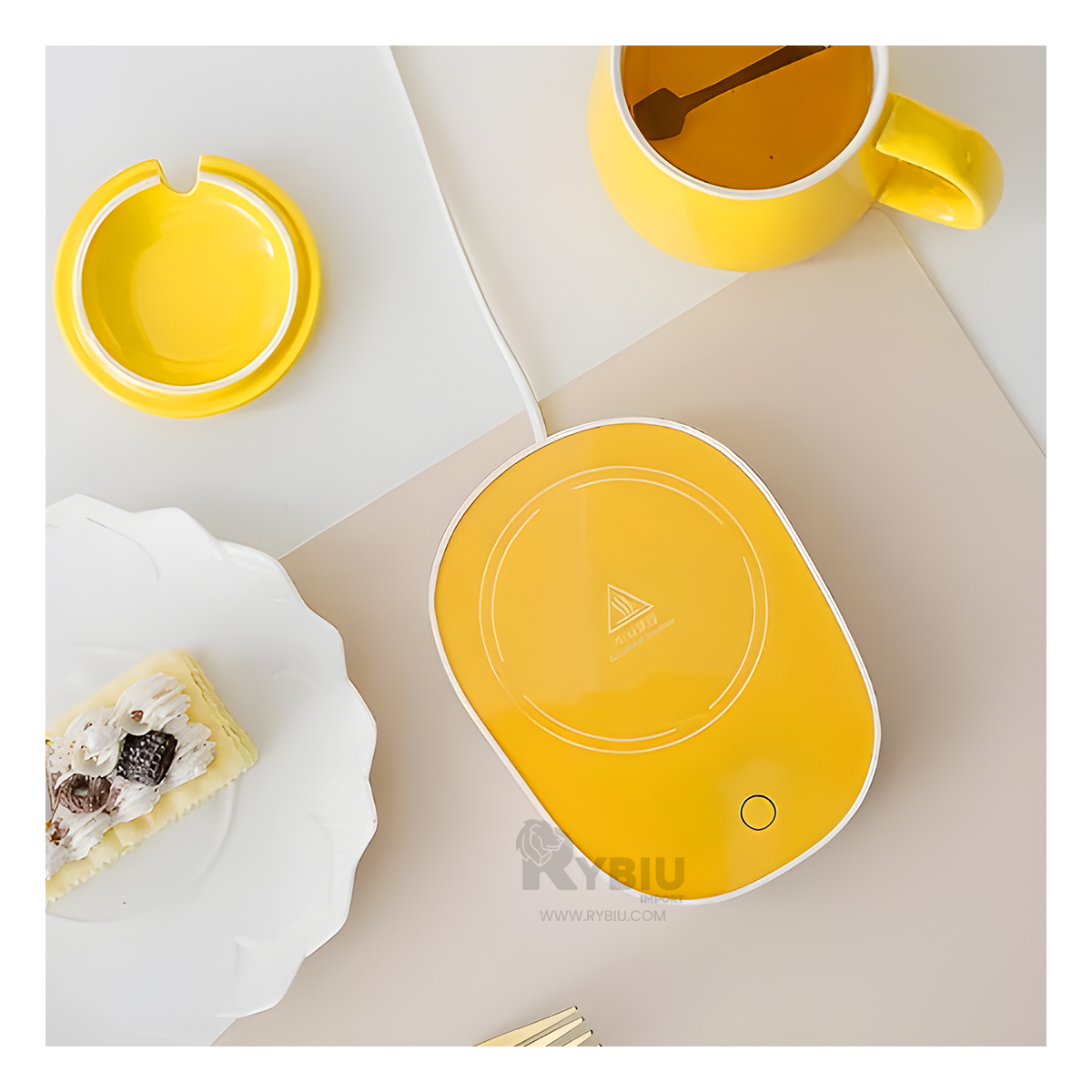 SET RYBIU CO32261 CERAMICADO EN TONO AMARILLO+ PAPEL DE REGALO - 1