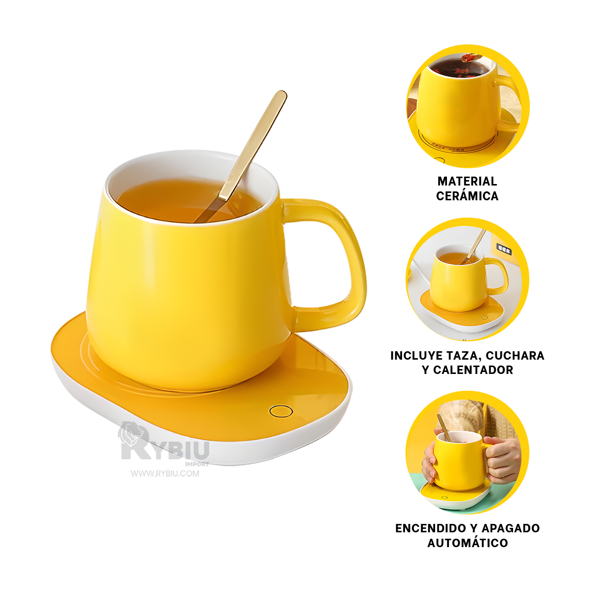 SET RYBIU CO32261 CERAMICADO EN TONO AMARILLO+ PAPEL DE REGALO - 2