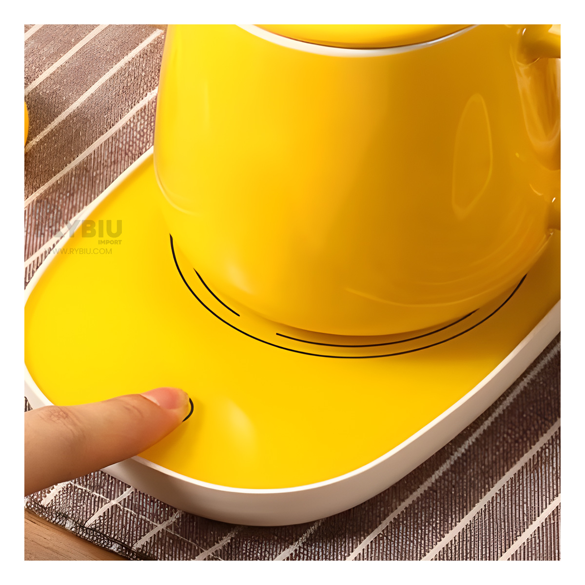 SET RYBIU CO32261 CERAMICADO EN TONO AMARILLO+ PAPEL DE REGALO - 3