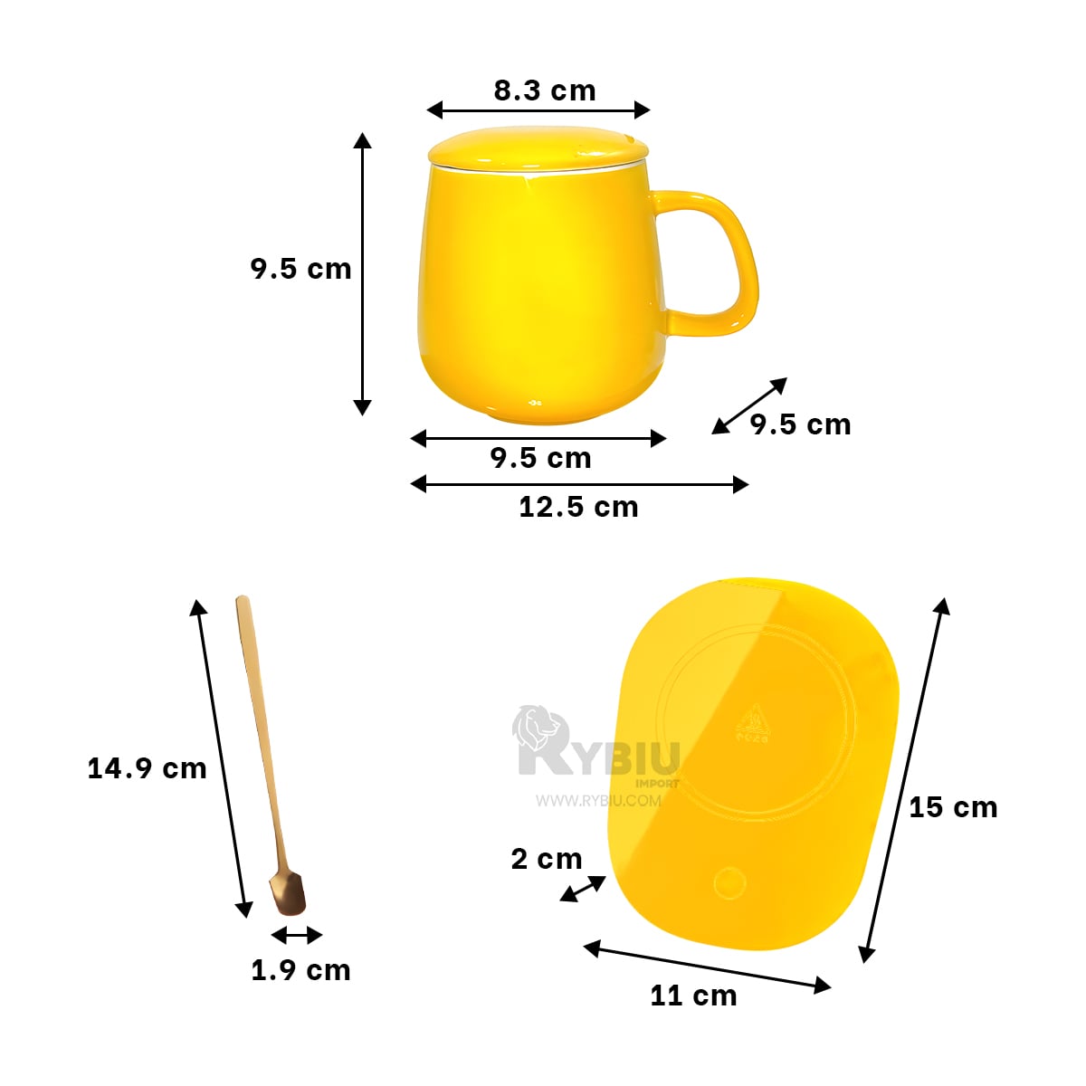 KIT RYBIU CO32261 CON RECIPIENTE EN COLOR AMARILLO+ ENVOLTORIO DE REGALO - 1