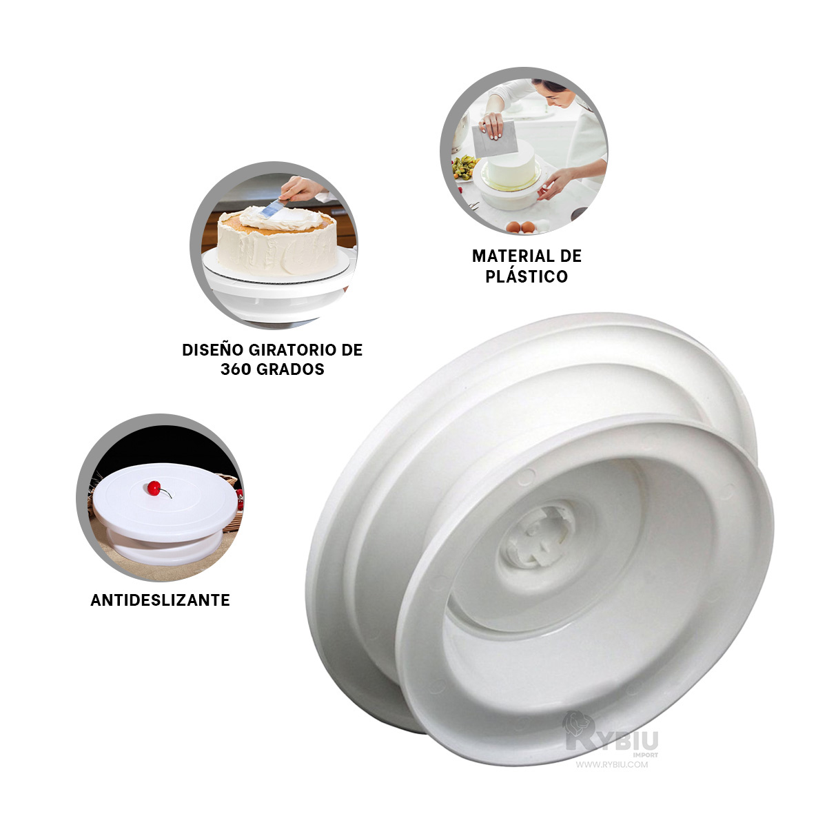 FUENTE RYBIU CO30363 BLANCO ERGONOMICA PLASTICO + BANDERITAS ADHESIVAS - 3
