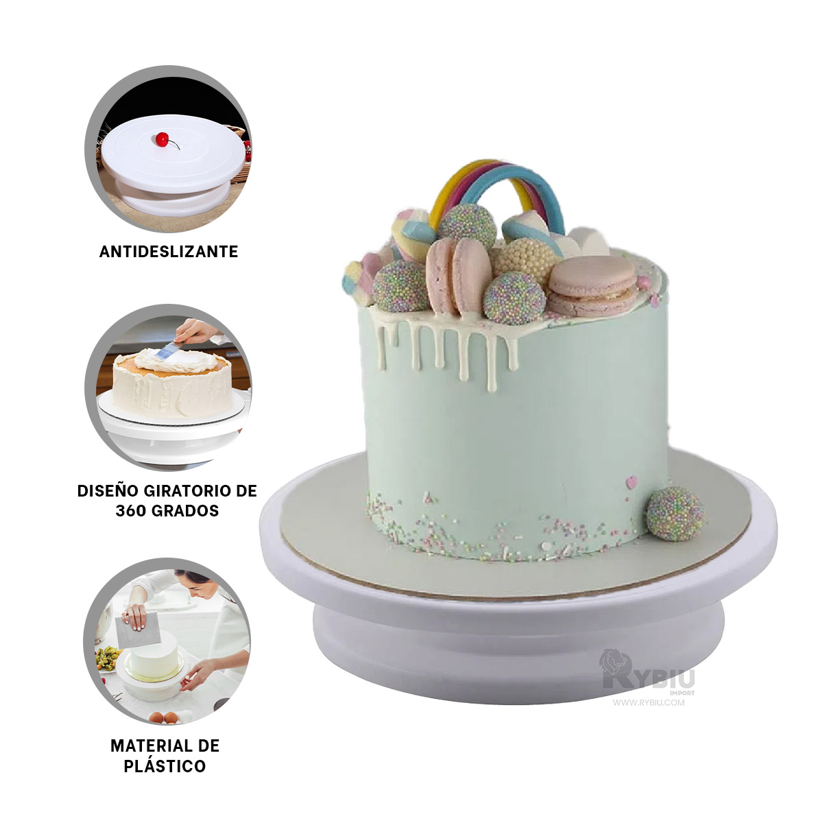 FUENTE RYBIU CO30363 BLANCO ERGONOMICA PLASTICO + BANDERITAS ADHESIVAS - 4