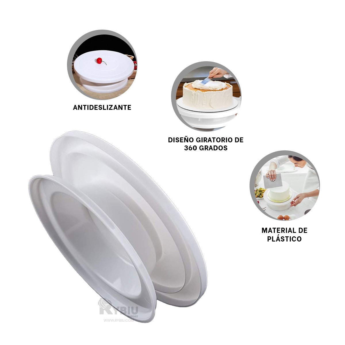 SET BASE RYBIU CO30363 BLANCO RESISTENTE PASTELES + PAPEL REGALO - 3