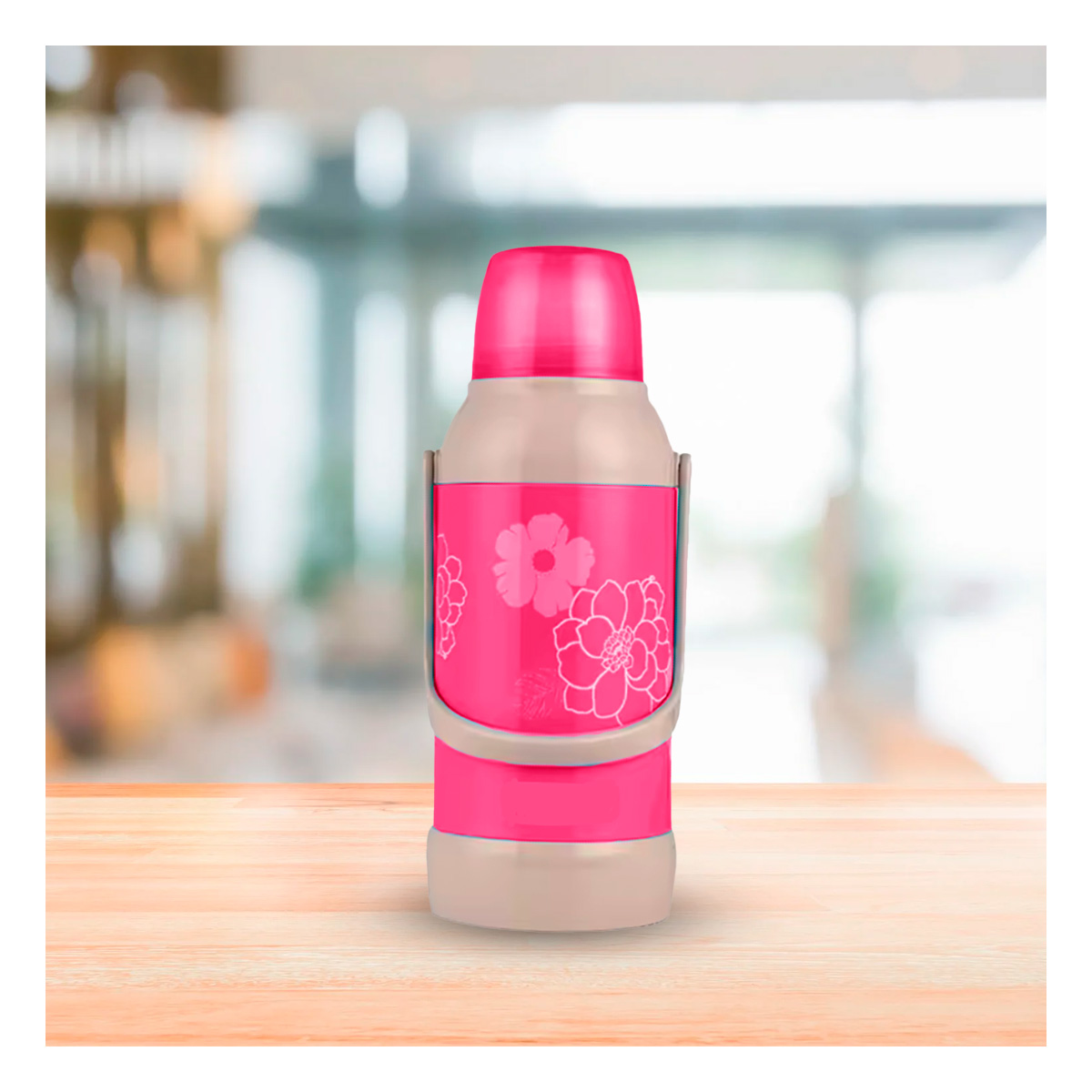 TERMO RYBIU CO32280 ACERO USO HOGAR TONO ROSADO + PAPEL REGALO - 2