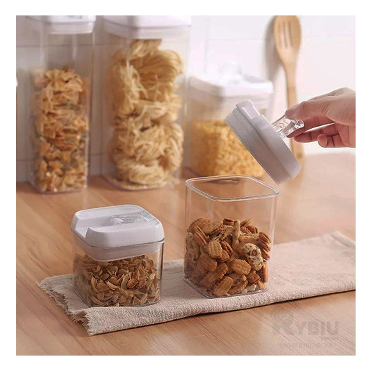 KIT RYBIU CO30460 BLANCO CUATRO FRASCOS CON TAPA BLANCA + ENVOLTORIO REGALO - 2
