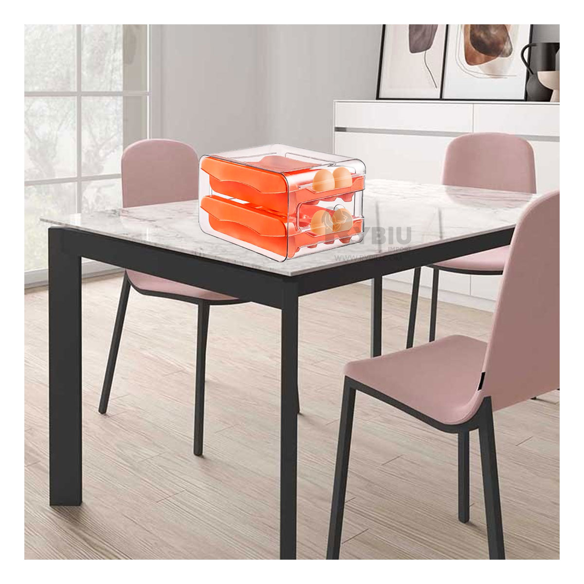 ESTANTE RYBIU CO30438 NARANJA PRACTICO DOBLE BANDEJA + REGALO STICKERS - 2
