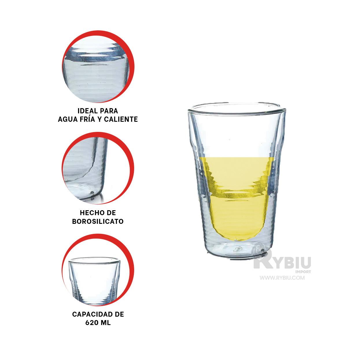 TAZA UTIL SIN ASA RYBIU TRANSPARENTE +BANDERITAS ADHESIVAS - 4