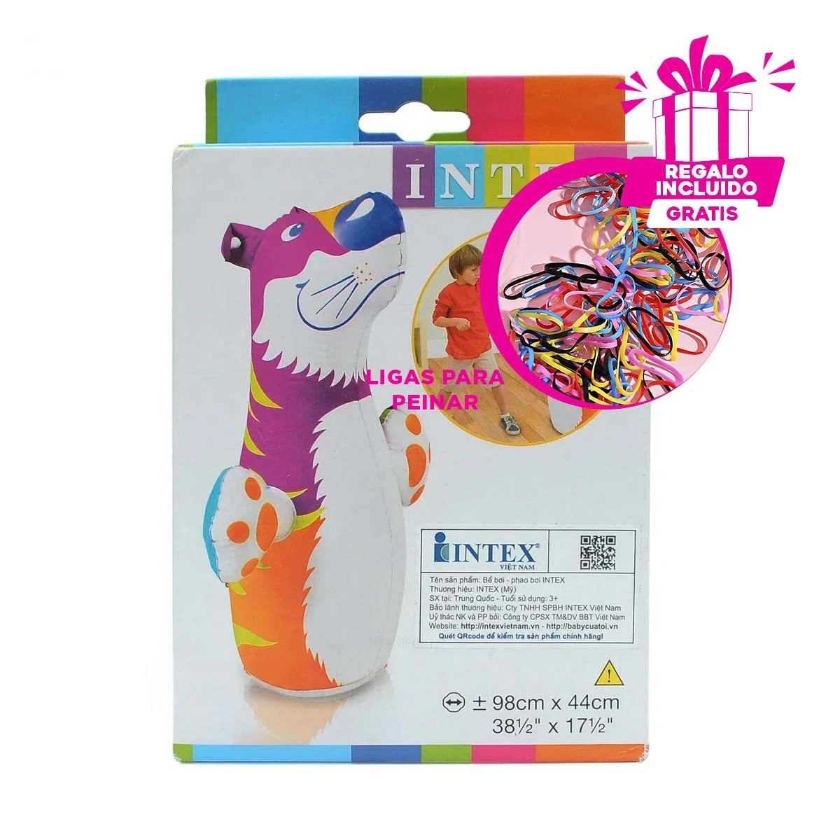 MUÑECO BONITO CON DISEÑO DE TIGRE Y+REGALO LIGAS PARA PEINAR - 1