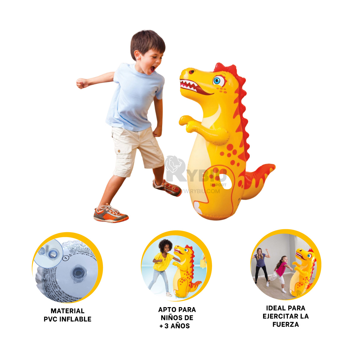 INFLABLE COMODO CON DISEÑO DINOSAURIO Y+REGALO AGENDITA - 1
