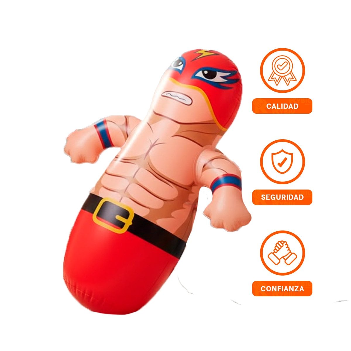 INFLABLE DE BOXEADOR 91CM X 51CM PARA LA SALA DE ESTAR Y+LIGAS REGALO - 3