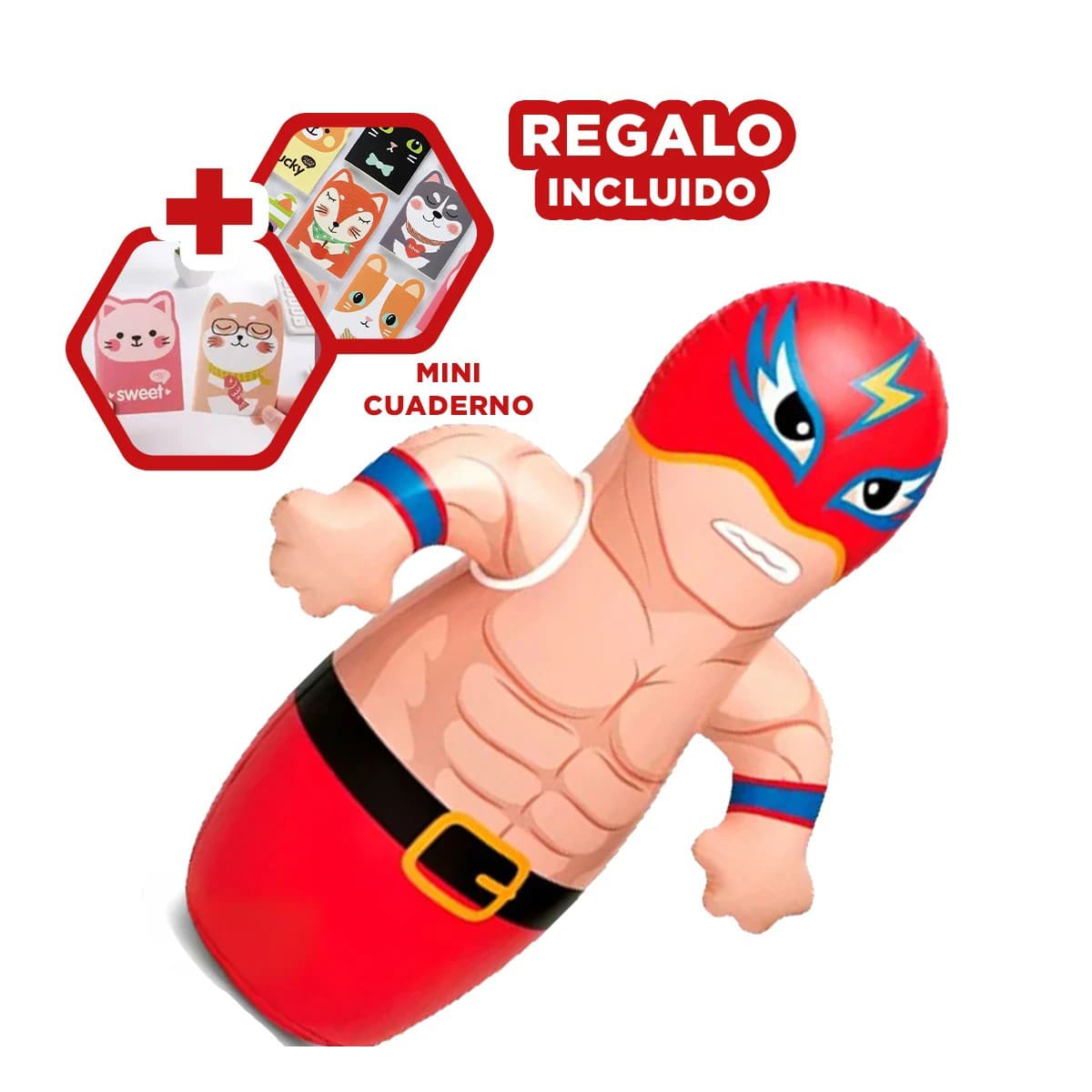 INFLABLE CON TEMATICA DE BOXEADOR EN ROJO Y+GIFT MINIAGENDA - 1