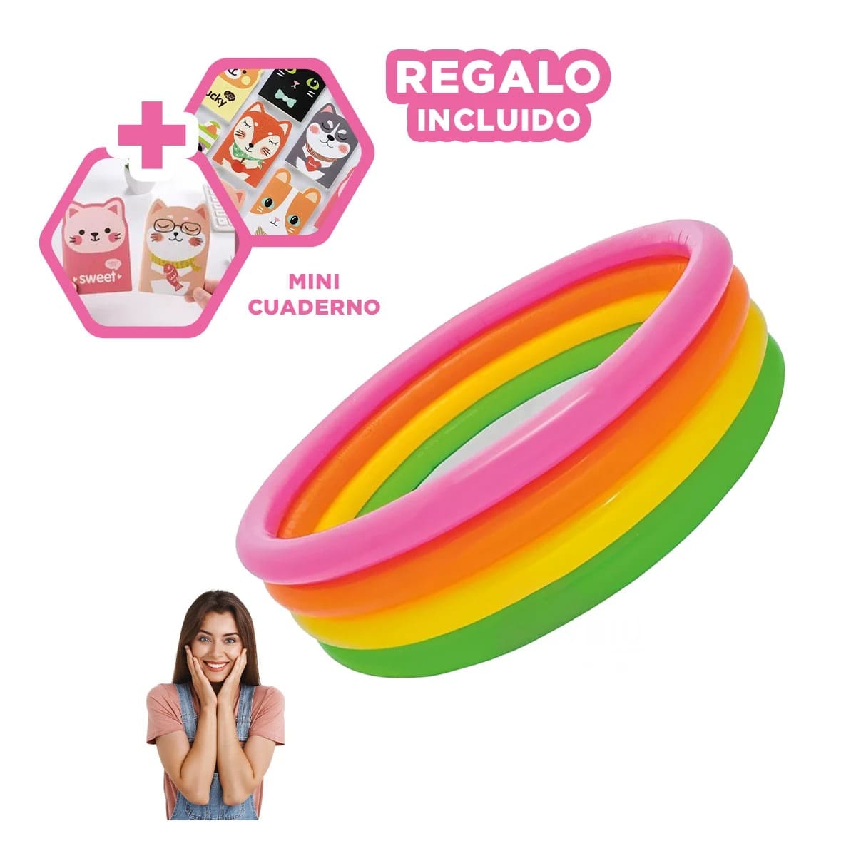 ALBERCA DE CALIDAD PEQUEÑA EN MULTICOLOR Y+REGALO AGENDITA - 1