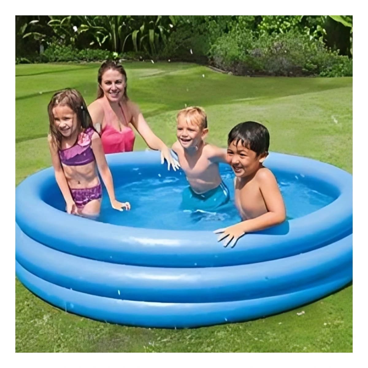 PISCINA REDONDA Y LIGERA EN COLOR AZUL Y+PAPEL DE REGALO - 1