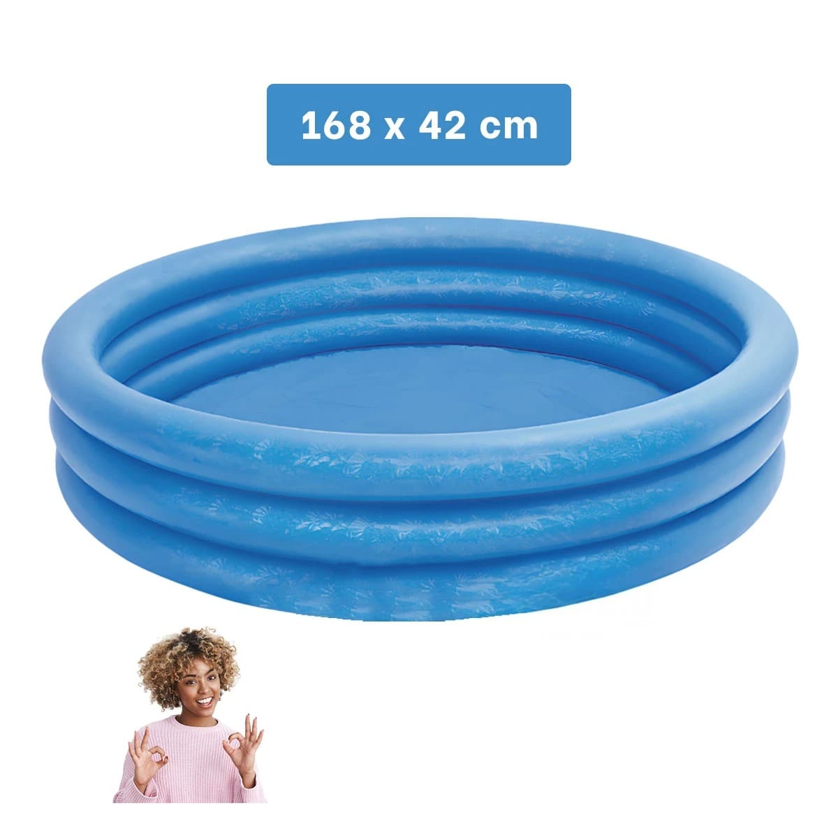 PISCINA REDONDA Y LIGERA EN COLOR AZUL Y+PAPEL DE REGALO - 5