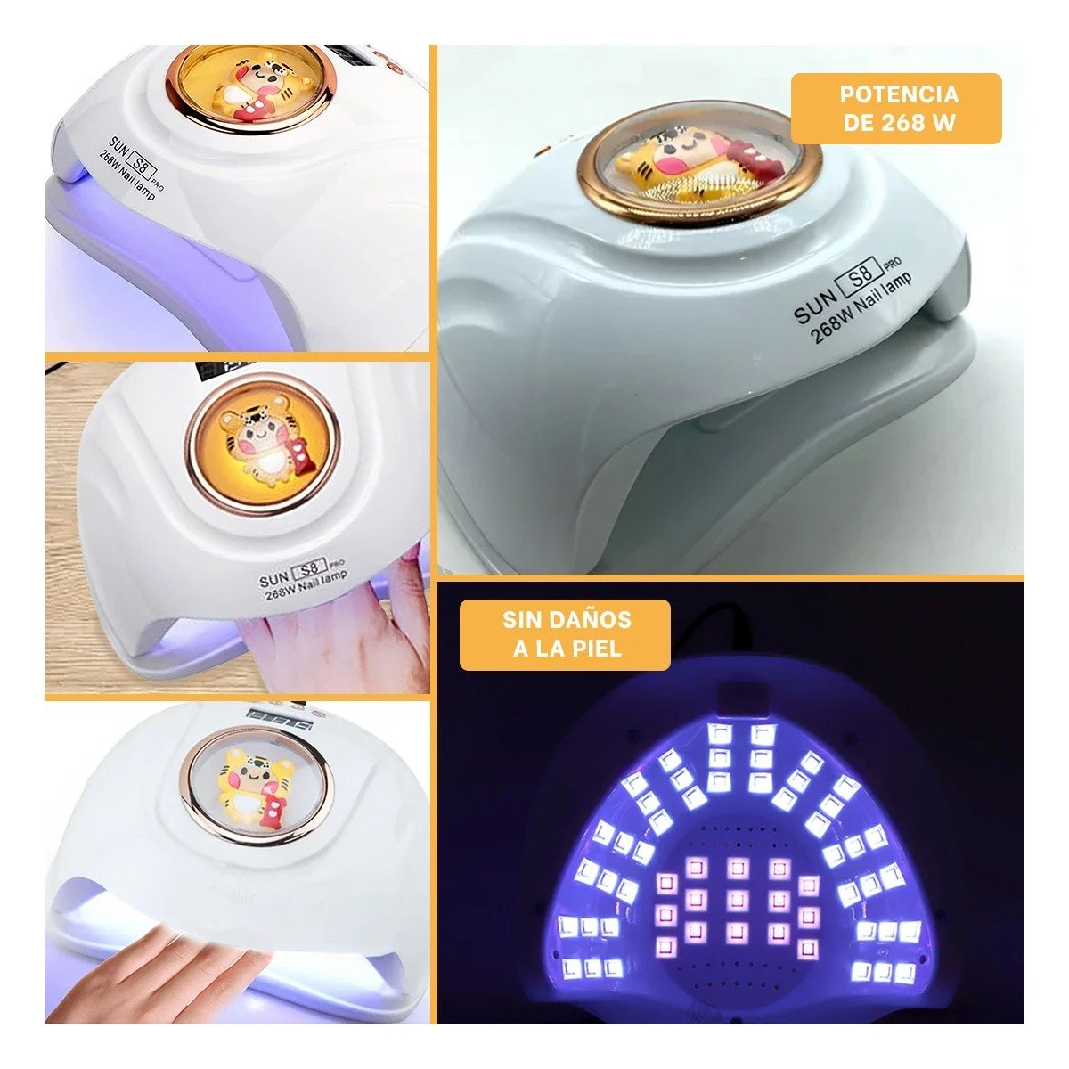 LUZ LED SUN S8 PRO 2 EN 1 BLANCO PARA SECADO RAPIDO DE UÑAS TIGRE Y+LIGAS REGALO - 5