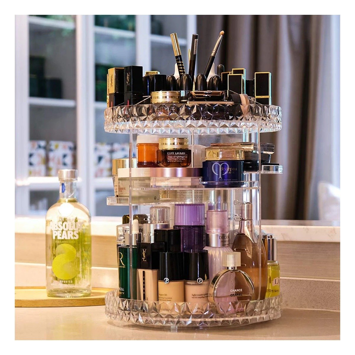 ORGANIZADOR RYBIU BE30156 TRANSPARENTE SOPORTE LABIALES MEDIANO 360° + LIGAS REGALO - 2