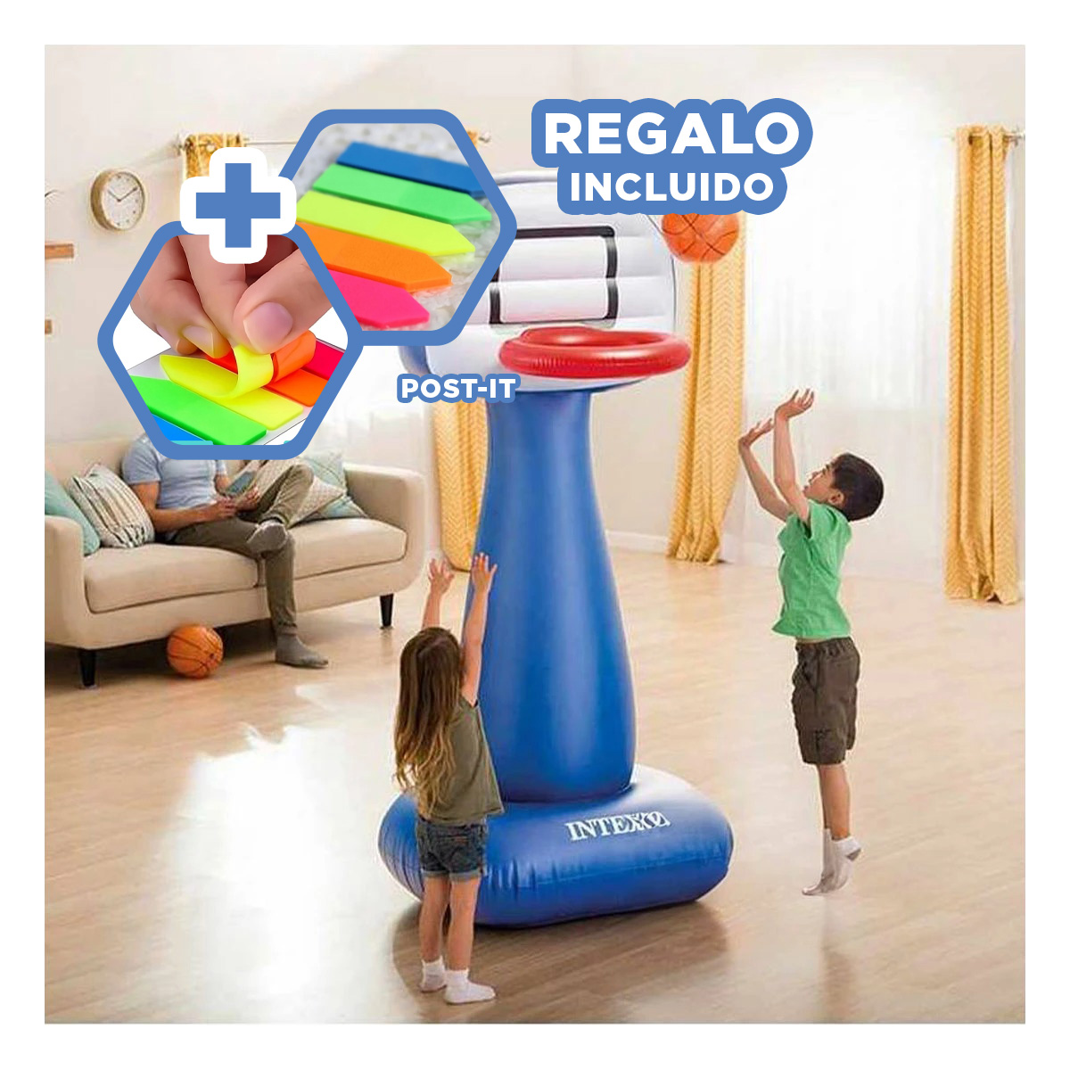 ARO EXPANDIBLE PORTATIL PARA PISCINA Y+BANDERITAS ADHESIVAS - 1