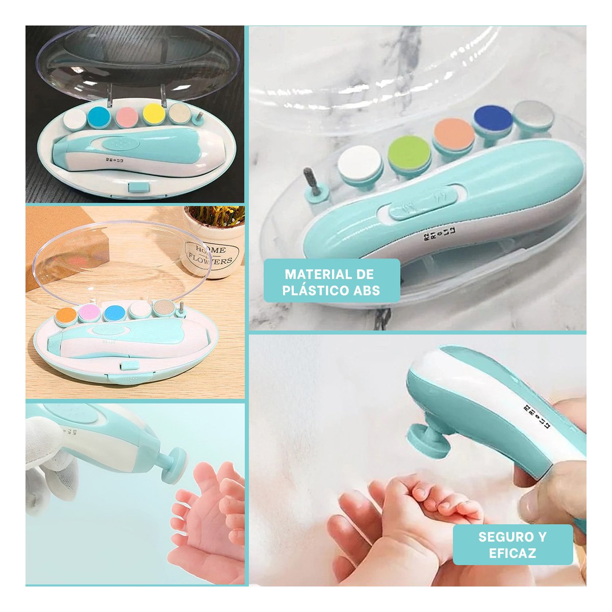 LIMA RYBIU ADAPTABLE UÑAS BABY CELESTE + POST-IT ADHESIVOS - 5