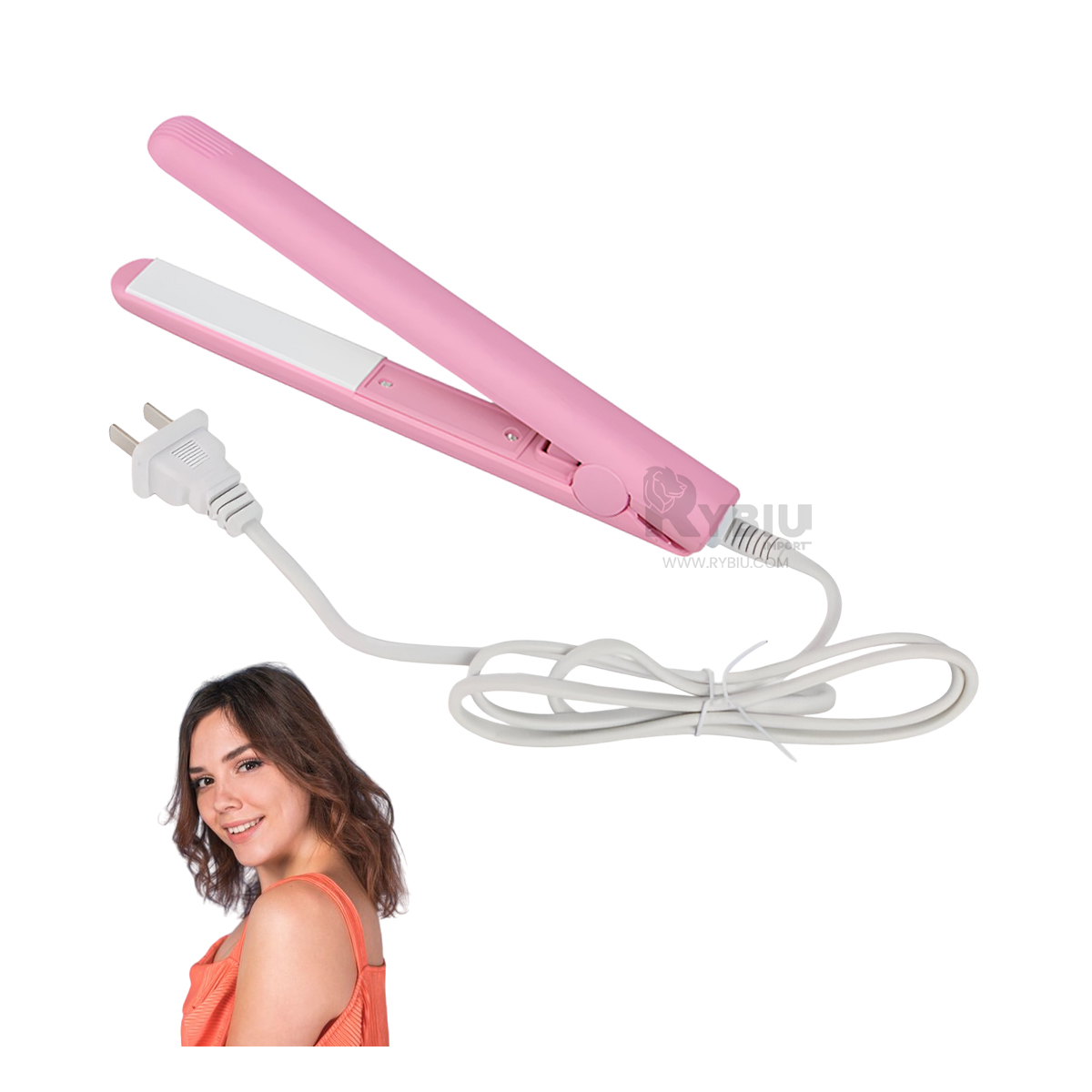 PLANCHADOR DE MELENA RYBIU BE30321 BONITO ROSADO + POST-IT ADHESIVOS - 1
