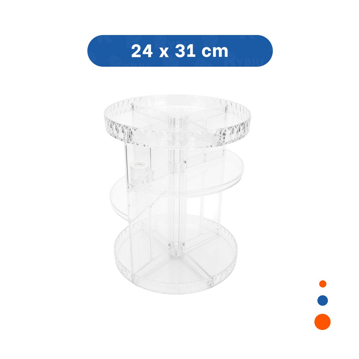 ORGANIZADOR RYBIU BE30333 TRANSPARENTE SOPORTE LABIALES GRANDE 360° + LIGAS REGALO - 4