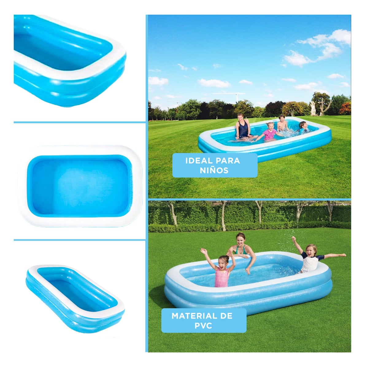 ALBERCA LIGERA Y TRANSPORTABLE EN COLOR AZUL Y+GIFT STICKERS - 3