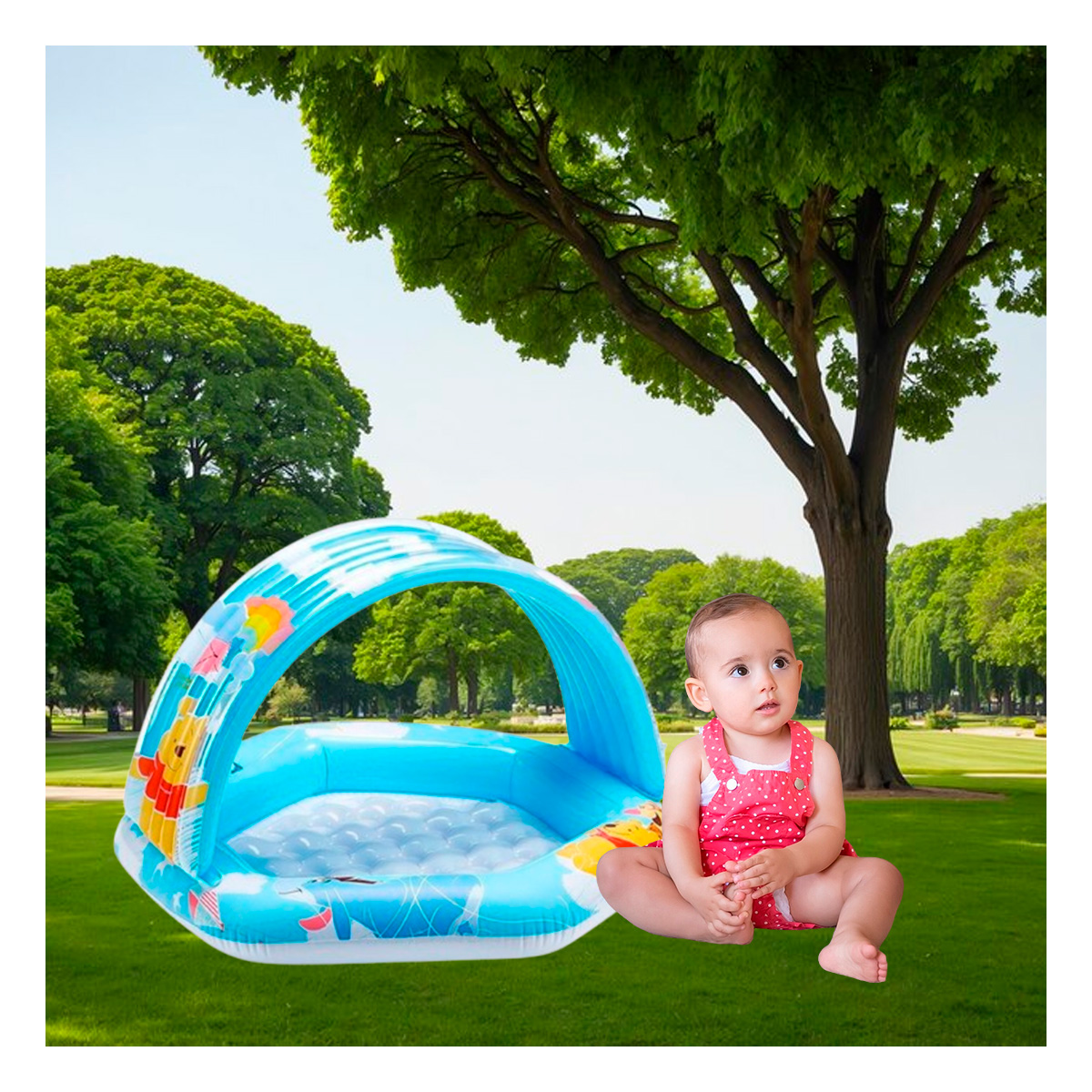 PISCINA DE FACIL ARMADO WINNIE POOH Y+PAPEL DE REGALO - 1