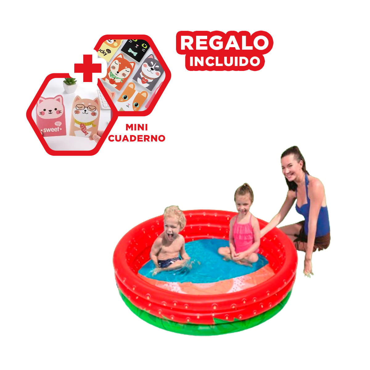 ALBERCA DIVERSION ASEGURADA EN EL JARDIN Y+REGALO AGENDITA - 1