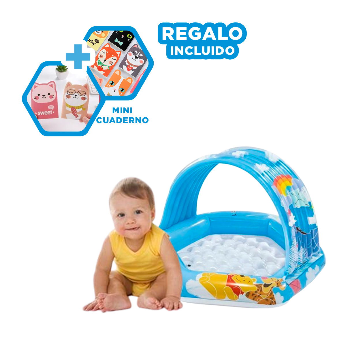 ALBERCA DIVERSION ASEGURADA EN EL JARDIN Y+REGALO AGENDITA - 1