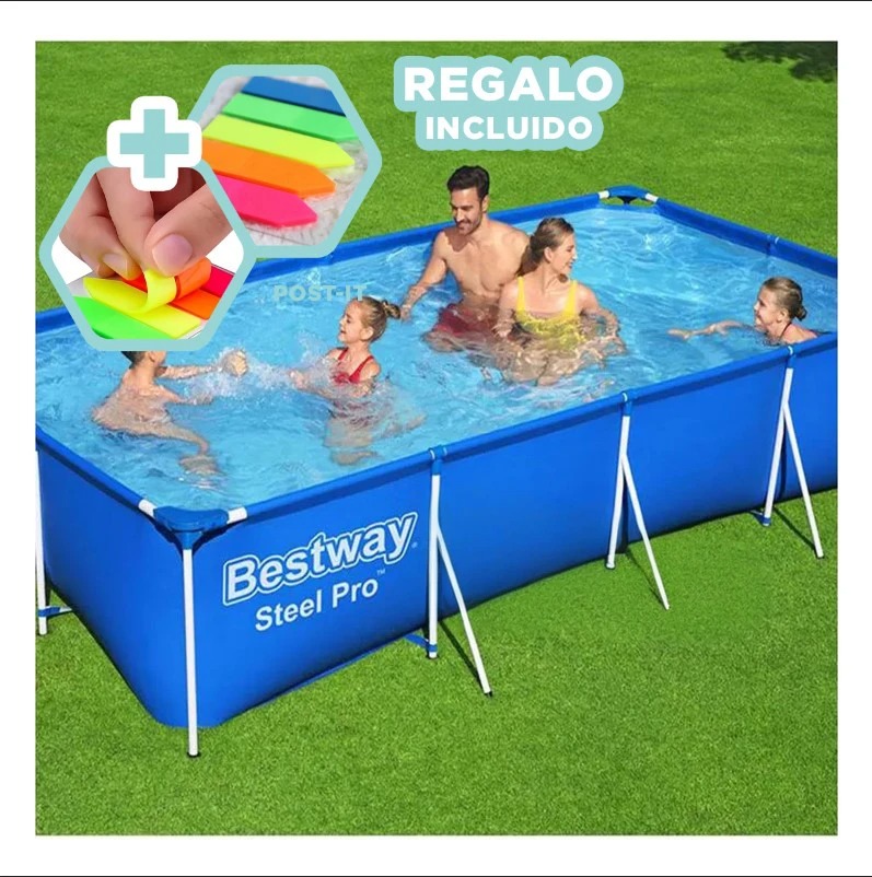 PILETA RECTANGULAR PARAJUEGOS Y+BANDERITAS ADHESIVAS - 2