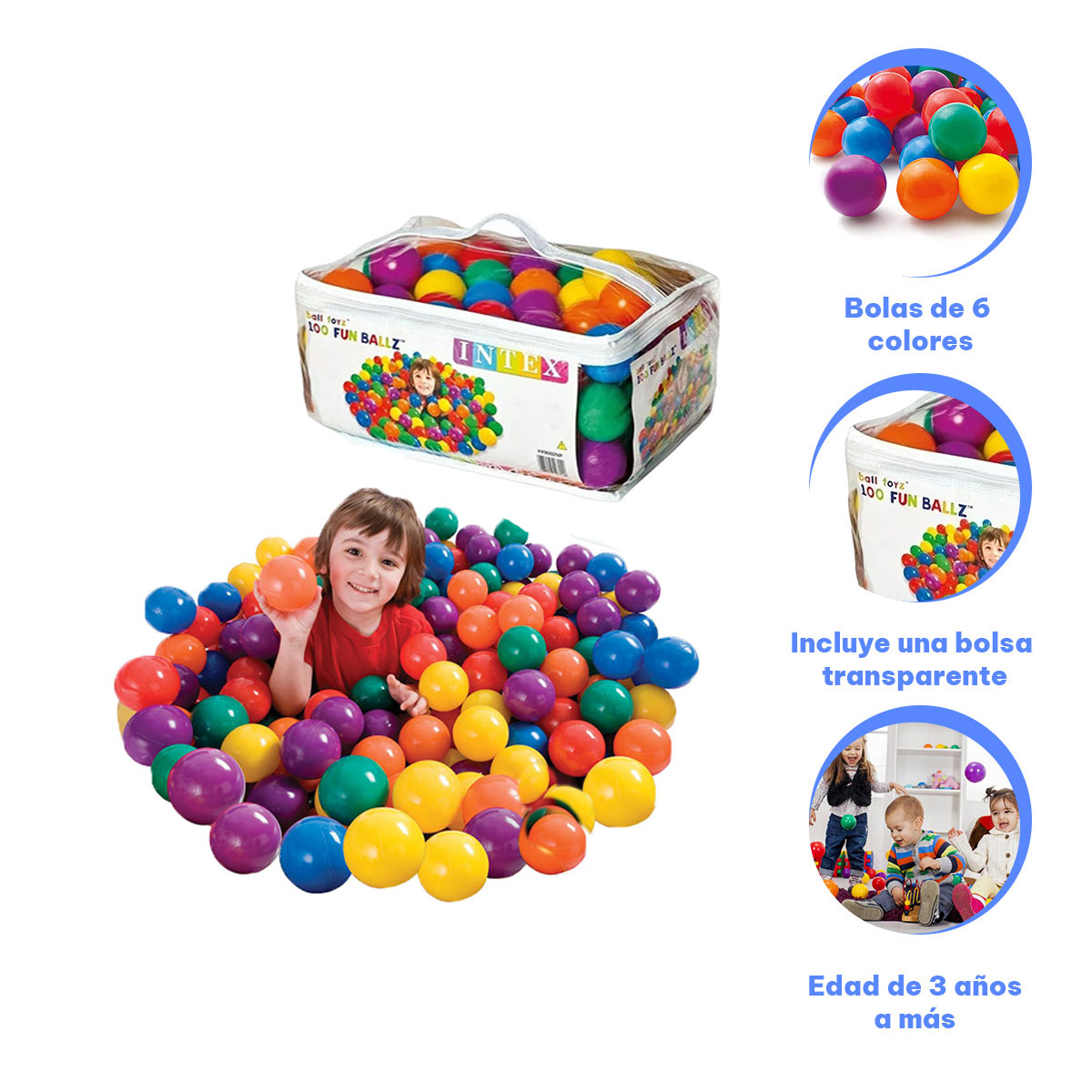 KIT ESTIMULANTE CON CIEN PELOTAS MULTICOLOR Y+GIFT STICKERS - 4