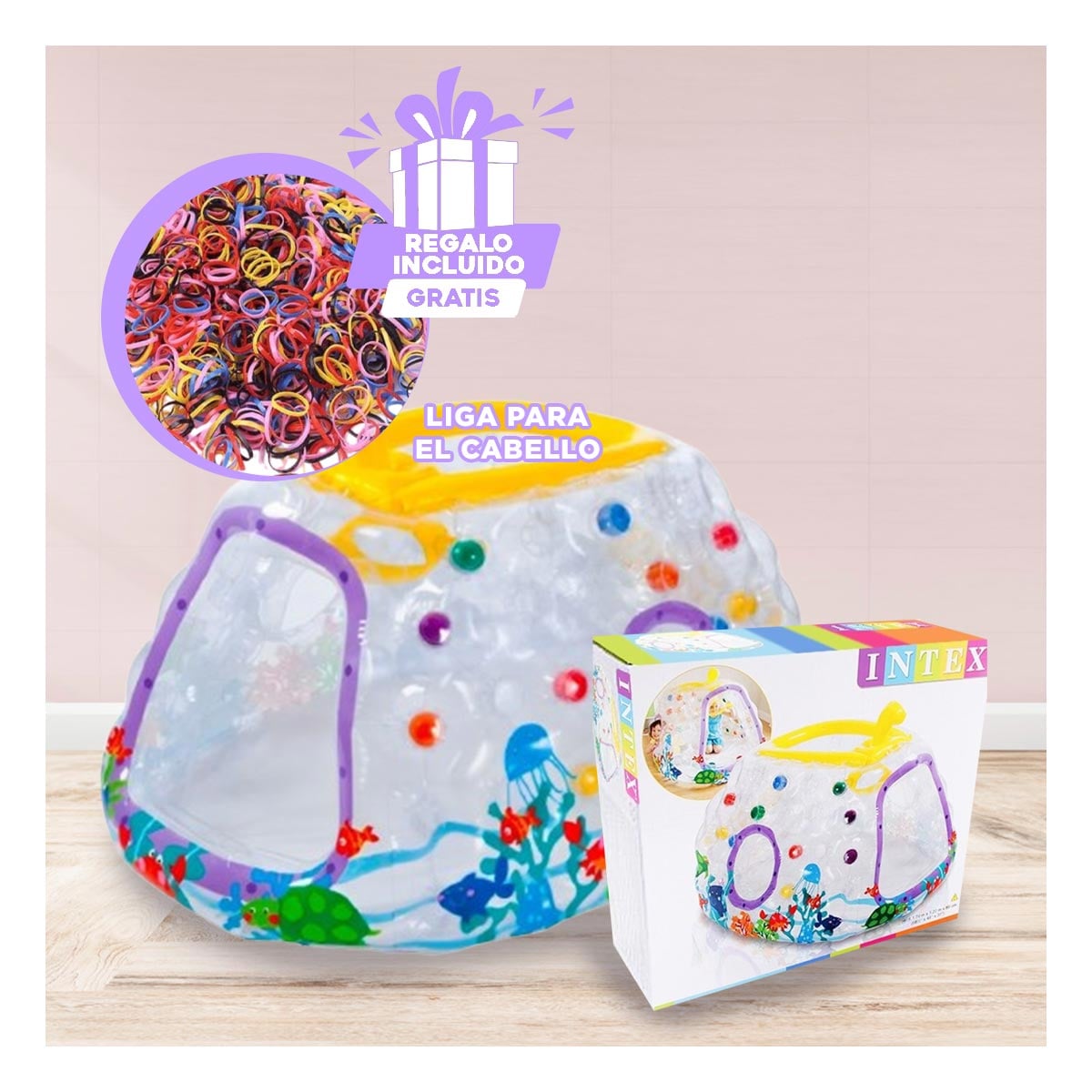INFLABLE INNOVADOR EN MULTICOLOR Y+REGALO LIGAS PARA PEINAR - 1
