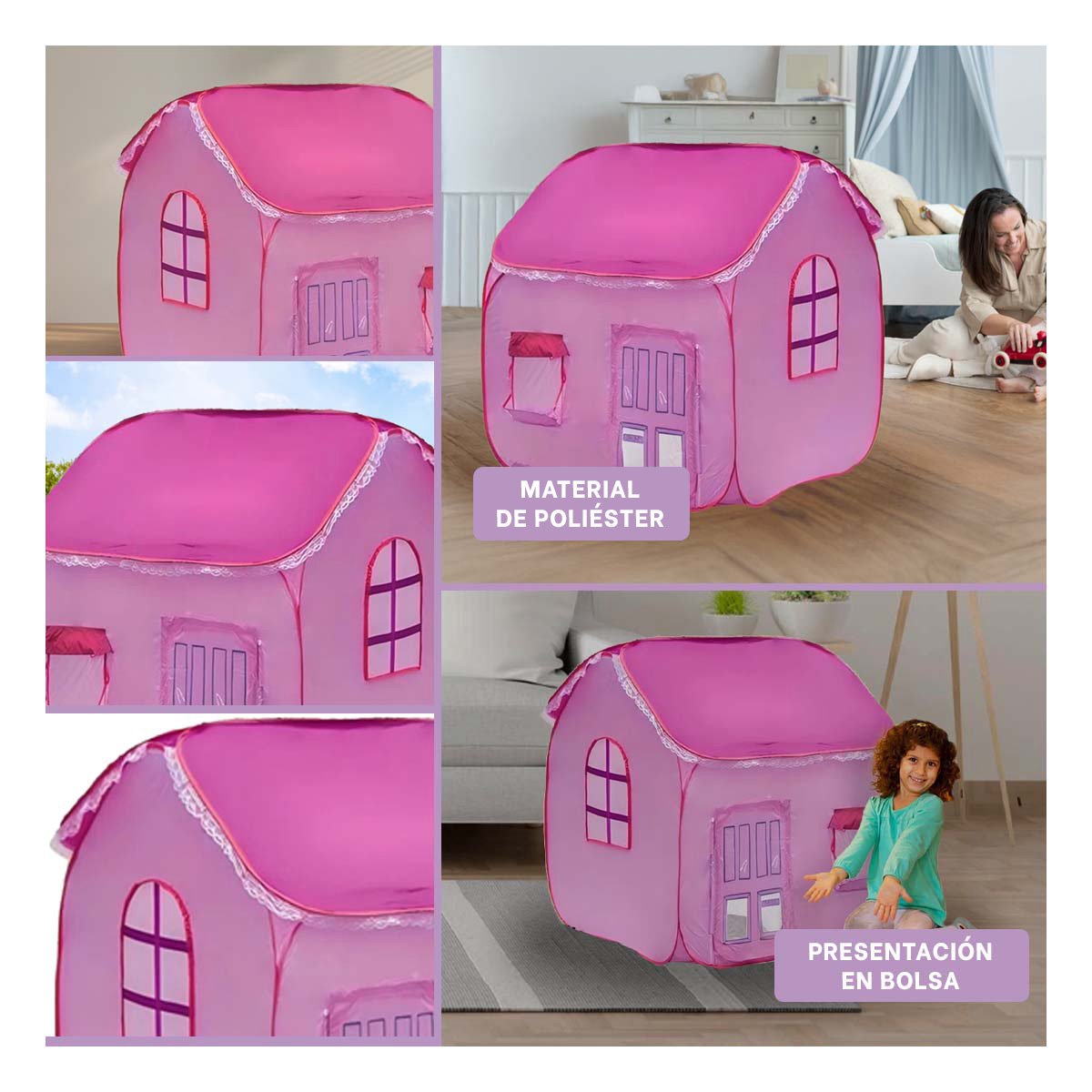 ESTANCIA DE COLOR LILA VIBRANTE PARA CAPTAR LA ATENCION DE NIÑAS Y+LIGAS REGALO - 5