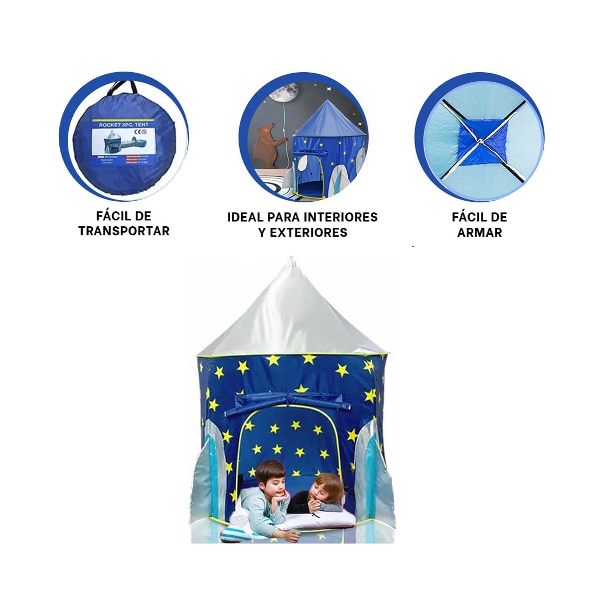 CARPA INFANTIL DE DOS PIEZAS DE COLOR AZUL Y+GIFT MINIAGENDA - 2