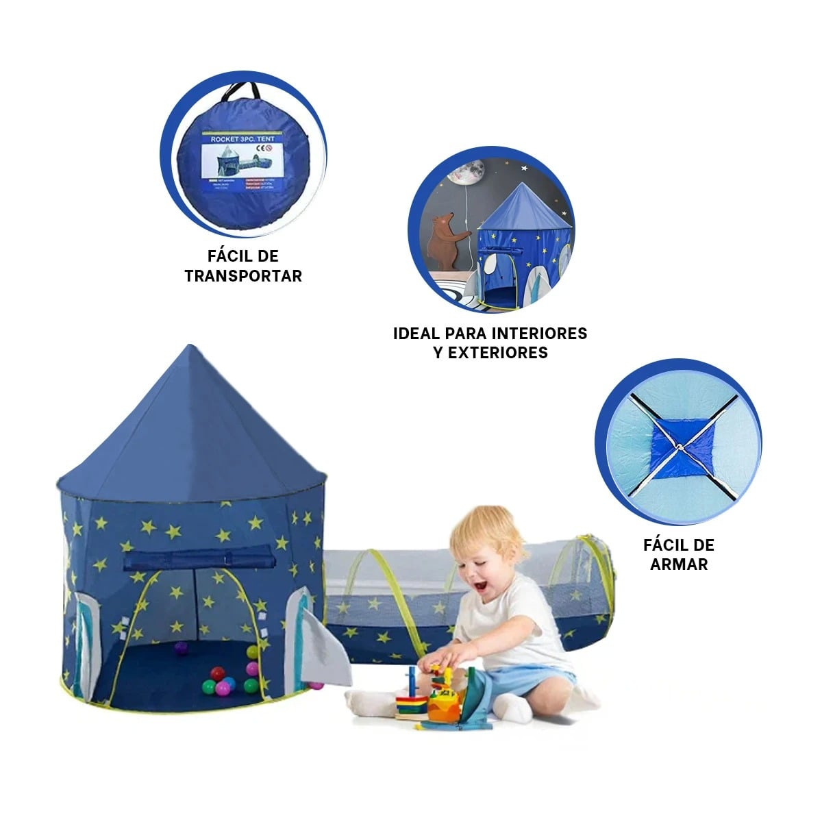 CARPA INFANTIL DE DOS PIEZAS DE COLOR AZUL Y+GIFT MINIAGENDA - 3